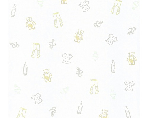 Vliesbehang 35845-2 Little Stars babykleding wit