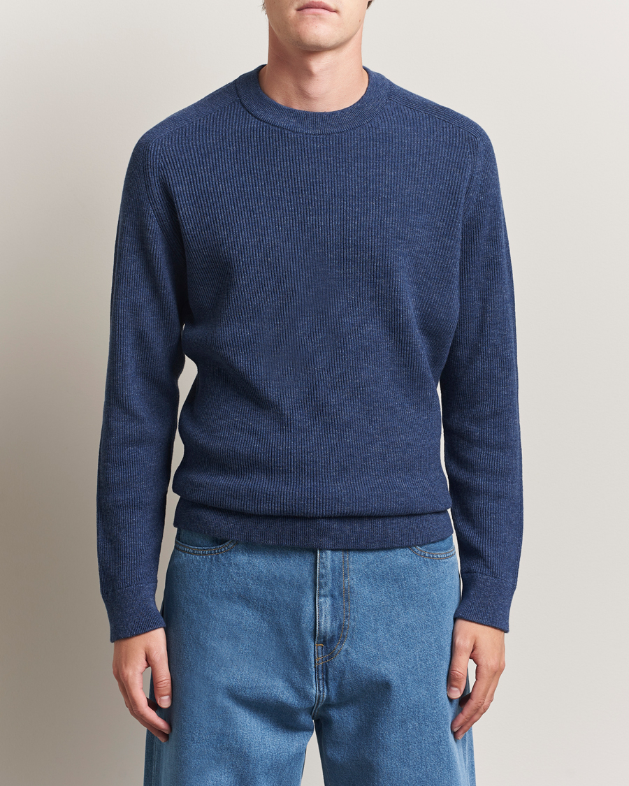 NN07 Kevin Cotton Knitted Sweater Denim Blue