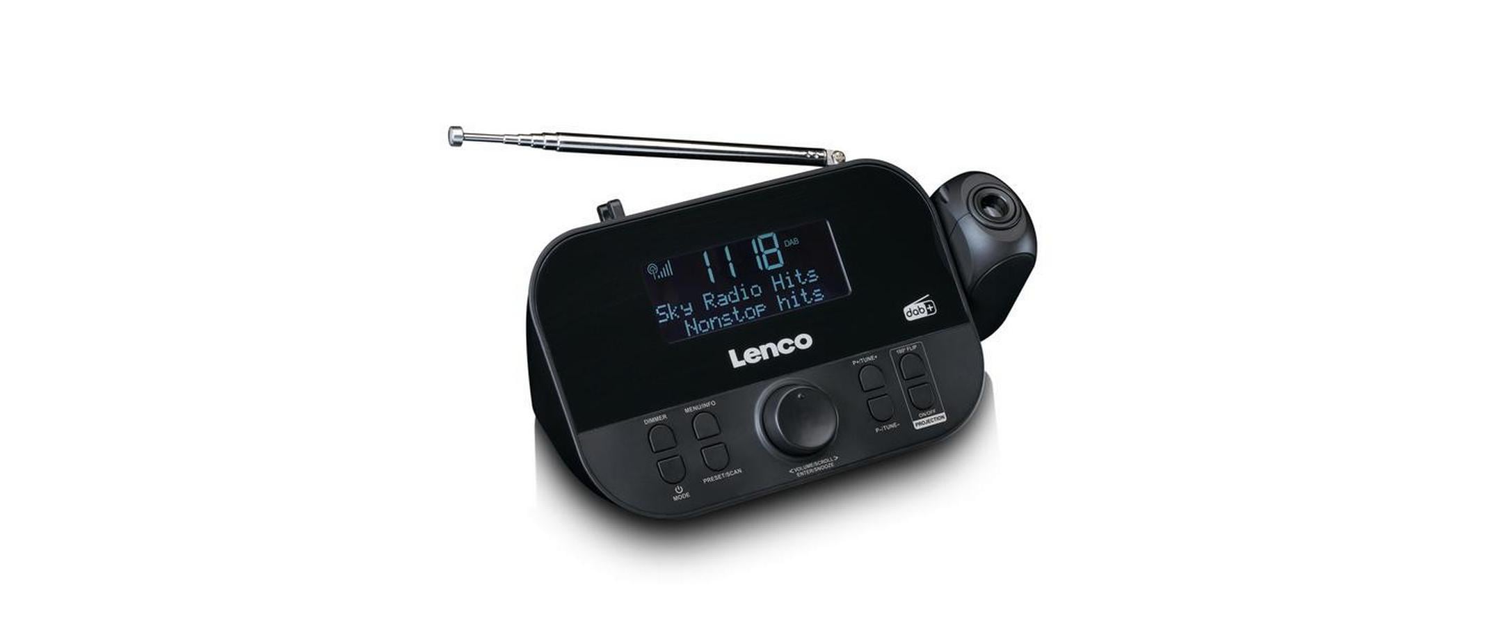 Radiowecker CR-615BK SchwarzDAB+ und UKW-Radio mit Zeitprojektion