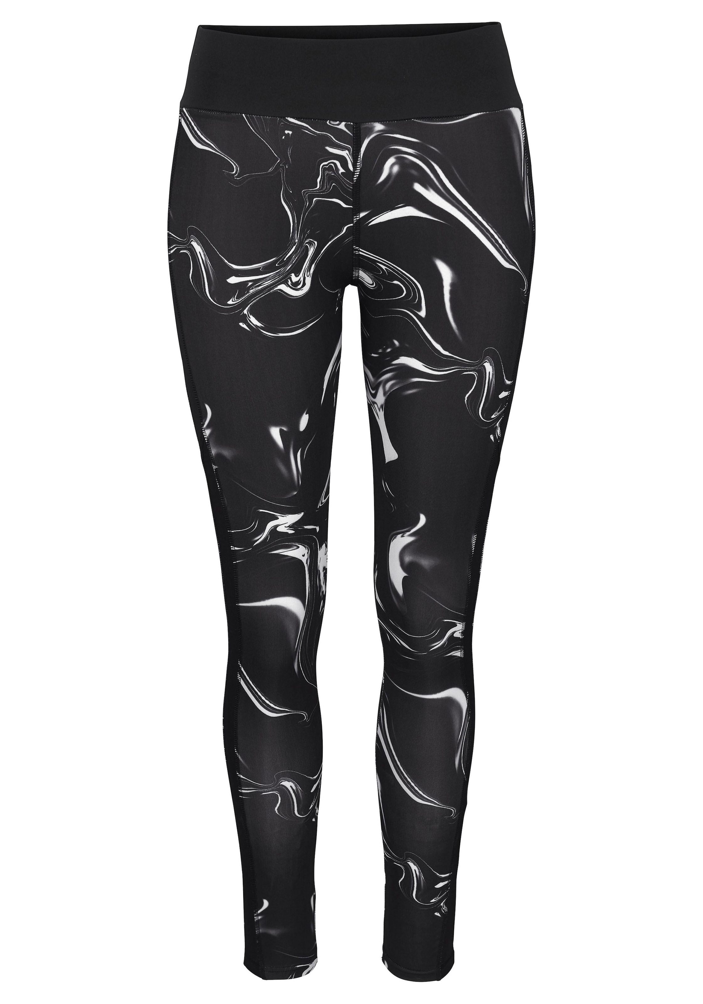 LASCANA ACTIVE Leggings »Black Marble«  Sporthose mit Mesh