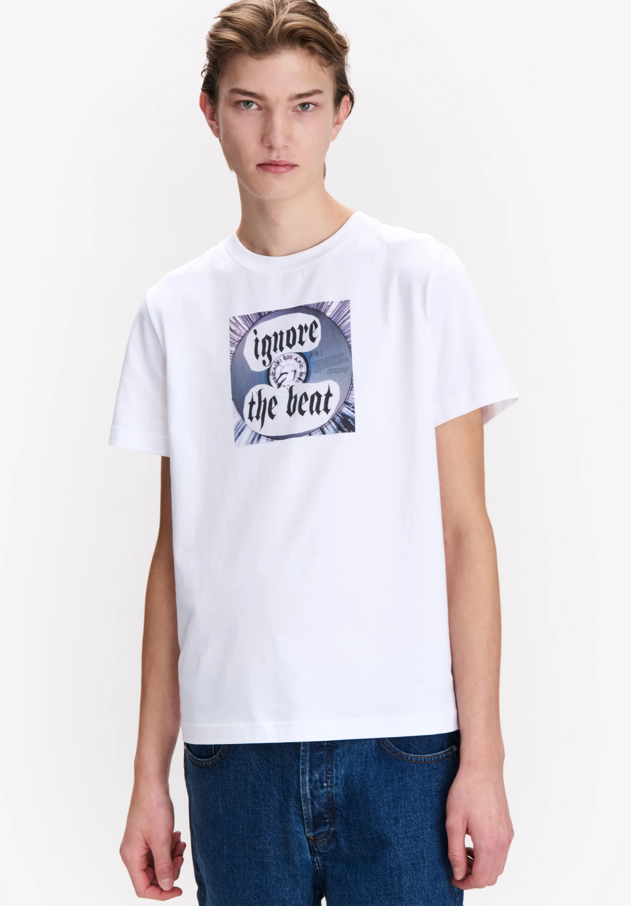 T-shirt Ignore The Beat - Blanc