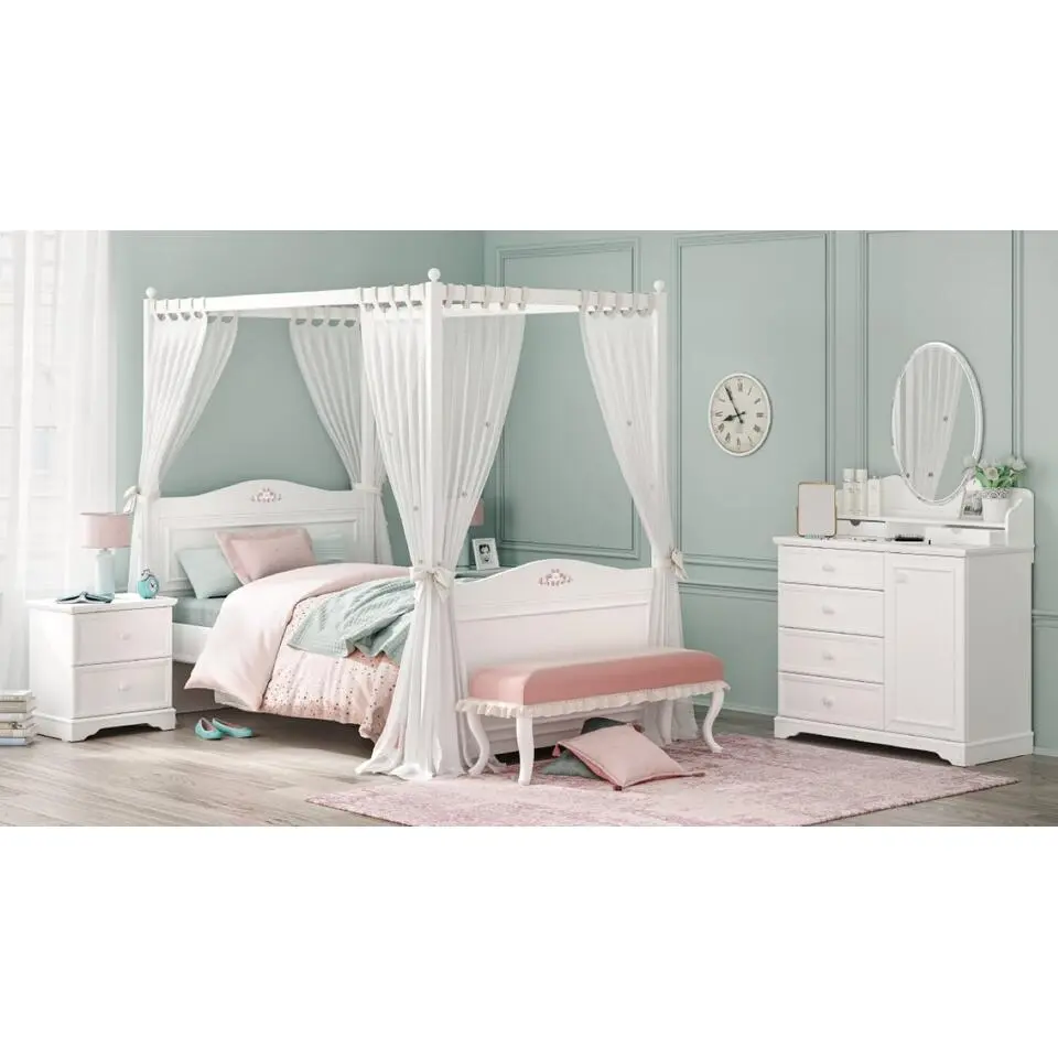 Rustic commode ladekast wit meisjeskamer
