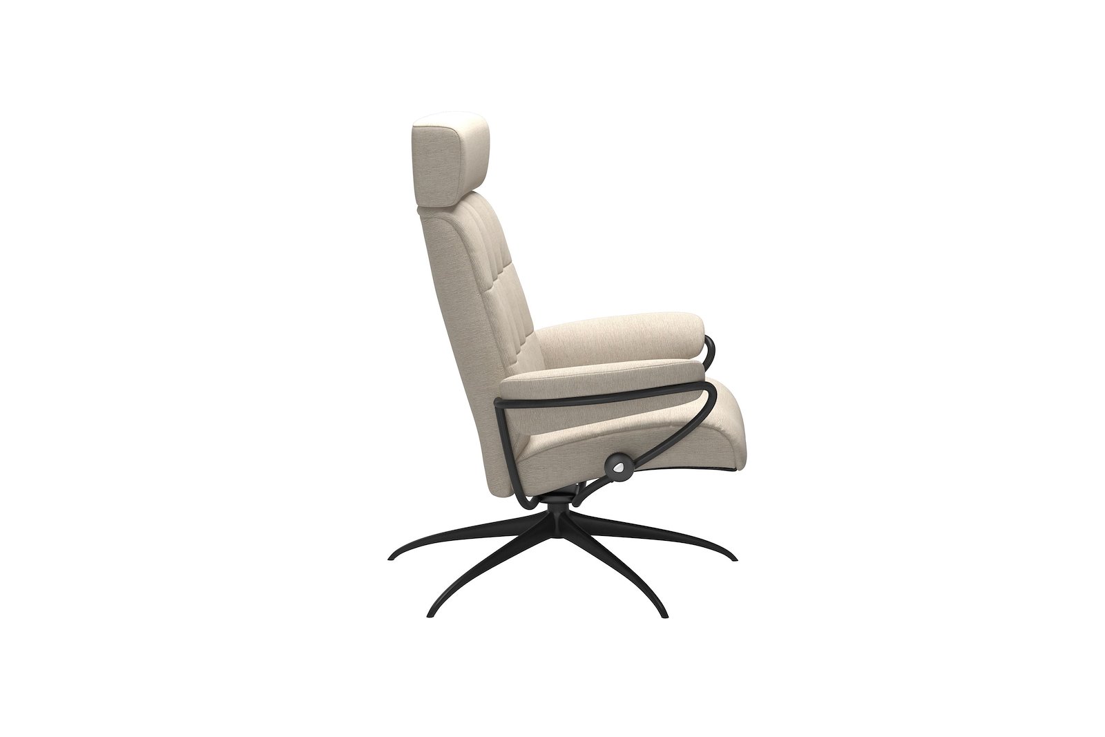 London lenestol Tekstil Jasmine Beige – Star understell – Sort