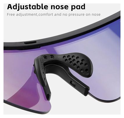 Lunettes de soleil de sport colorées pour cyclisme - noir