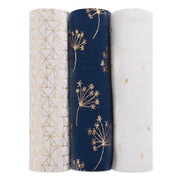 aden + anais Maxi-lange 120x120 cm Metallic - Pack de 3 | Doré