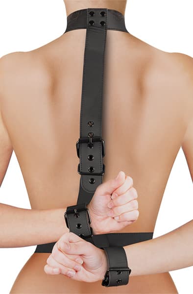 Collar & Wrist Cuffs Body Restraint Set Harness/Sele