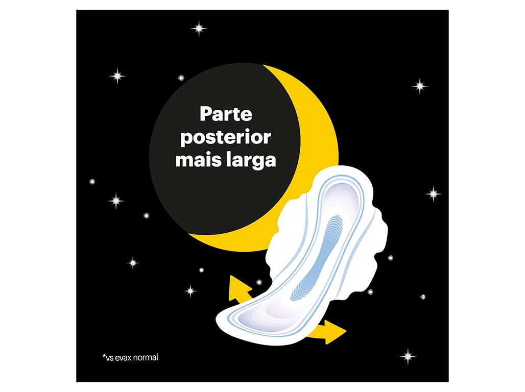 PENSOS HIGIÉNICOS COTTONLIKE NOITE PLUS COM ABAS EVAX 18 UN