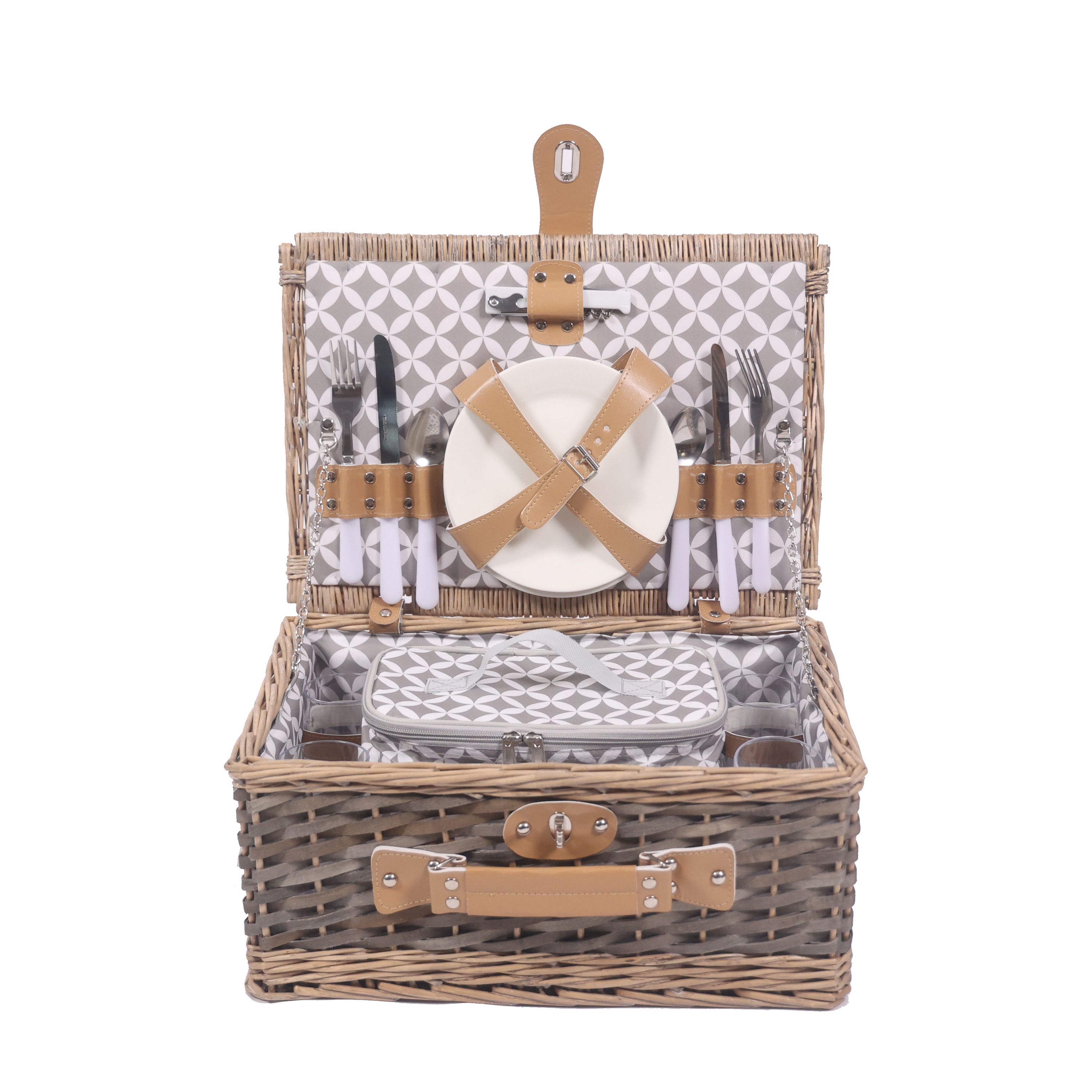 Picknickkorb Set für 4 Personen 40 x 28 x 19 cm
