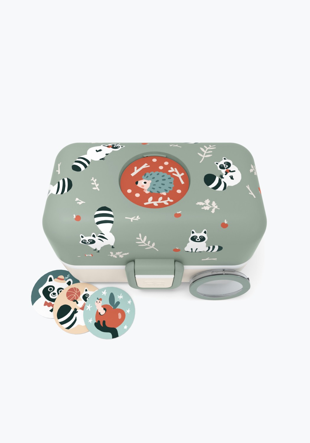 Monbento Kinder-Lunchbox Tresor Green Raccoon