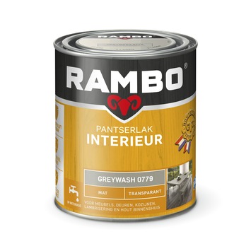 Rambo pantserlak interieur transparant mat greywash 750 ml
