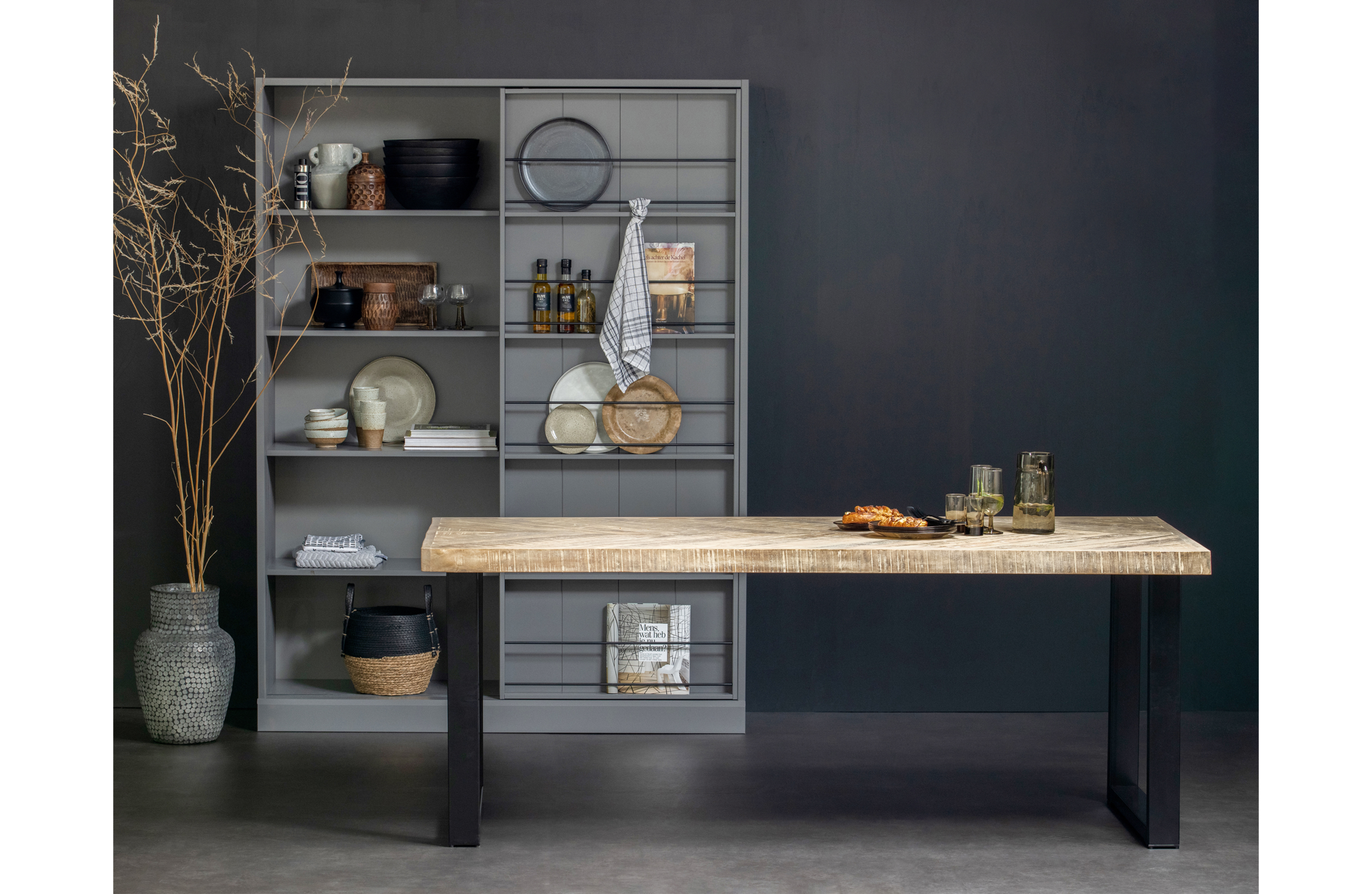 WOOOD tafel Tablo mango visgraat 200x90 Tablo tafel mango visgraat 200x90 Alkmaar poot