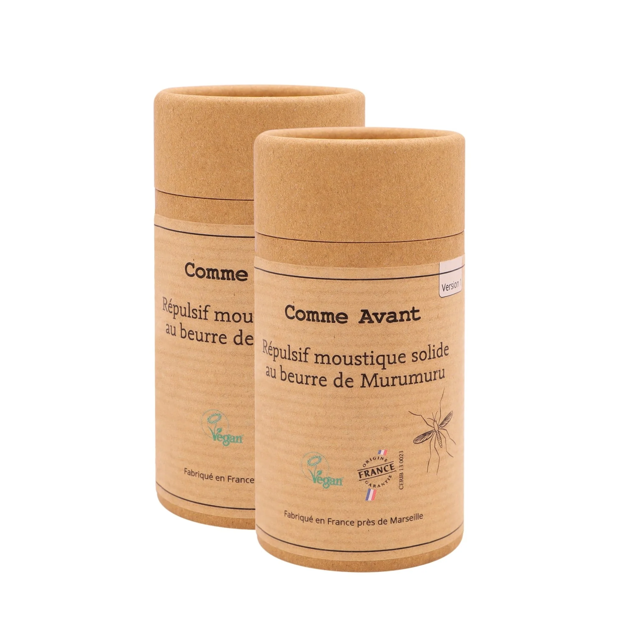 Répulsif anti-moustique solide au beurre de murumuru - Version 2 - 1 répulsif anti-moustique - 80g / Sans