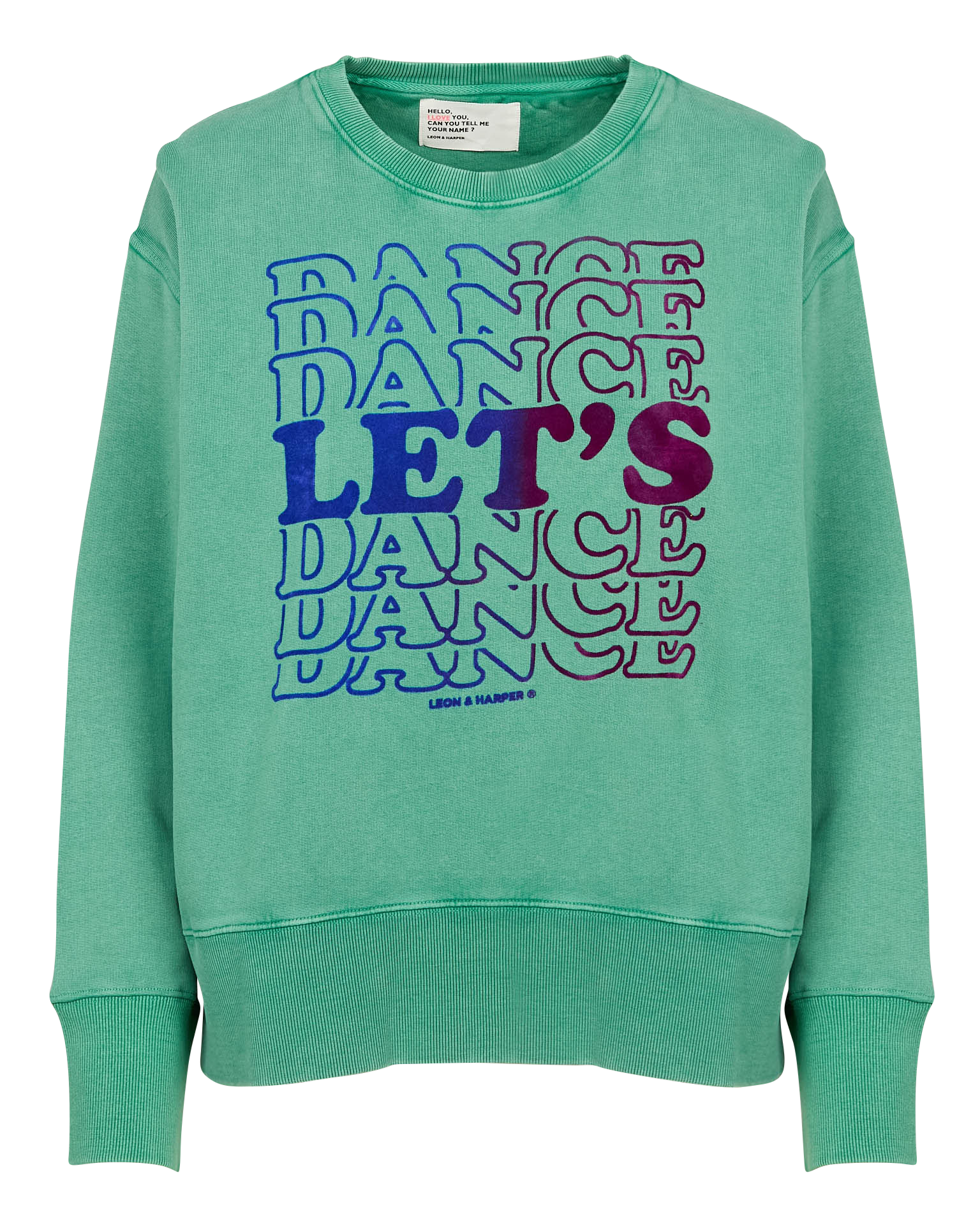 SORBET - Sweat droit col rond en coton bio mélangé | Vert