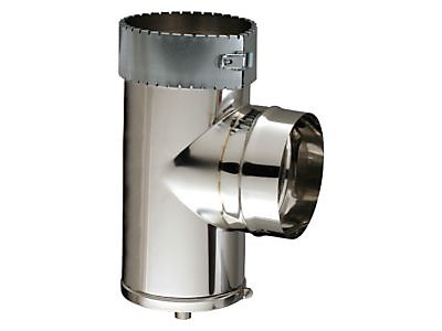 Té de purge pour tubage flexible ø150 mm Poujoulat