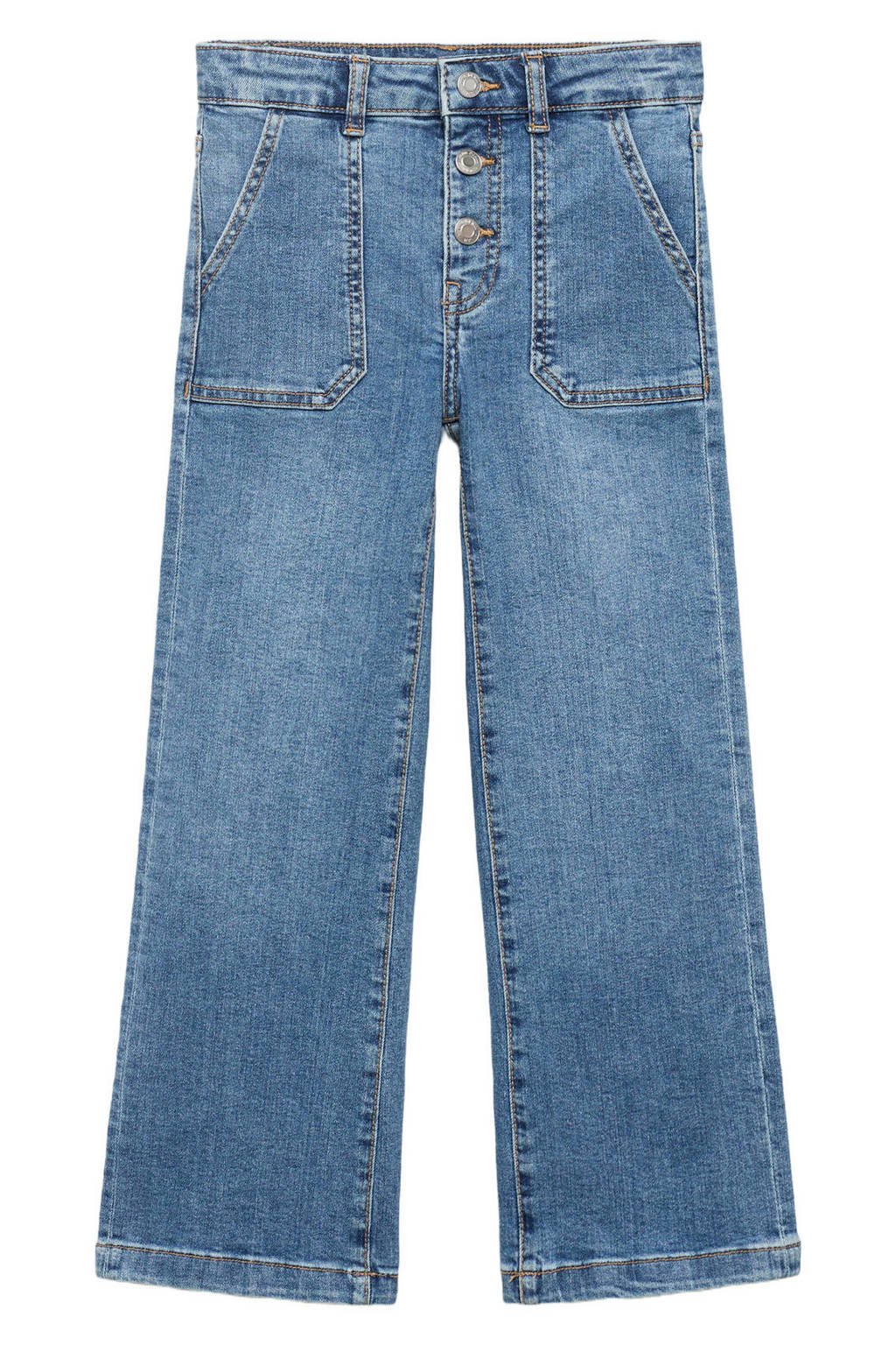 Mango Kids wide leg jeans medium blue denim