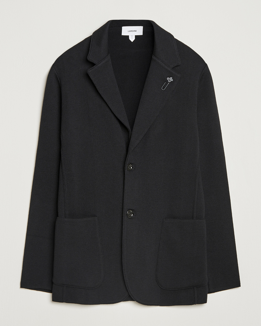 Lardini Knitted Wool Blazer Black