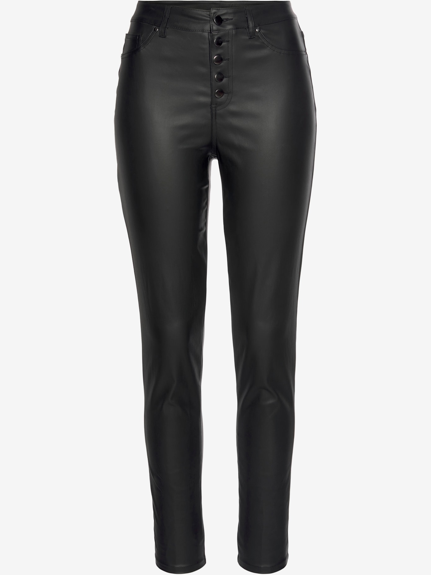 Pantalon en imitation cuir pantalon en synthétique avec ceinture taille haute