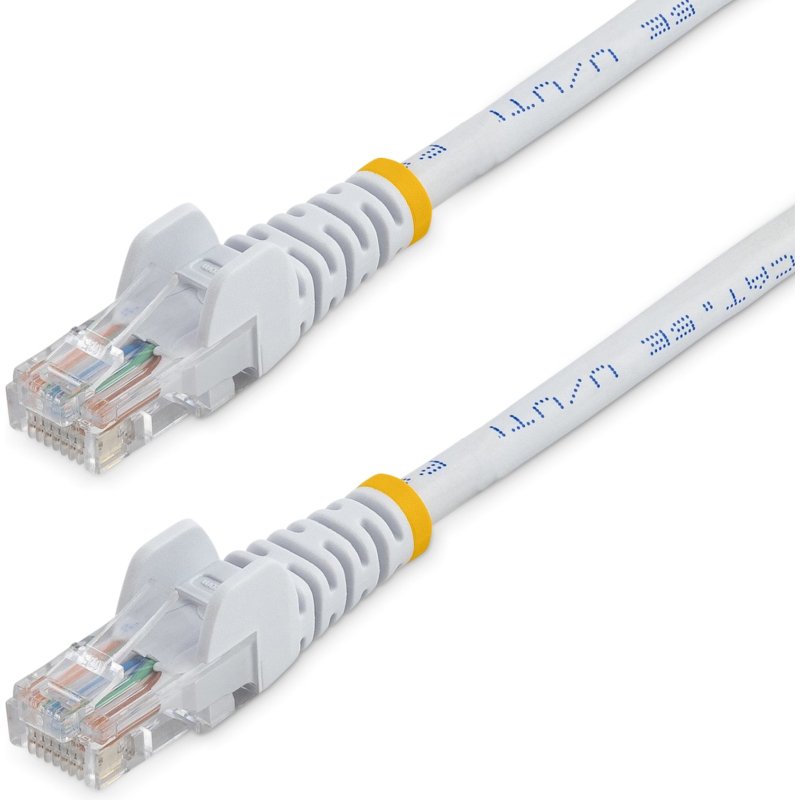 StarTech.com Câble réseau Cat5e UTP sans crochet de 2m - Cordon Ethernet RJ45 anti-accroc - M/M - Blanc