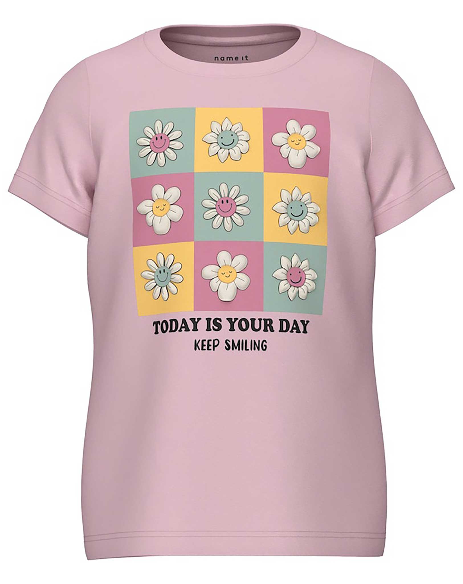 T-Shirt NMFDOPA KEEP SMILING in parfait pink