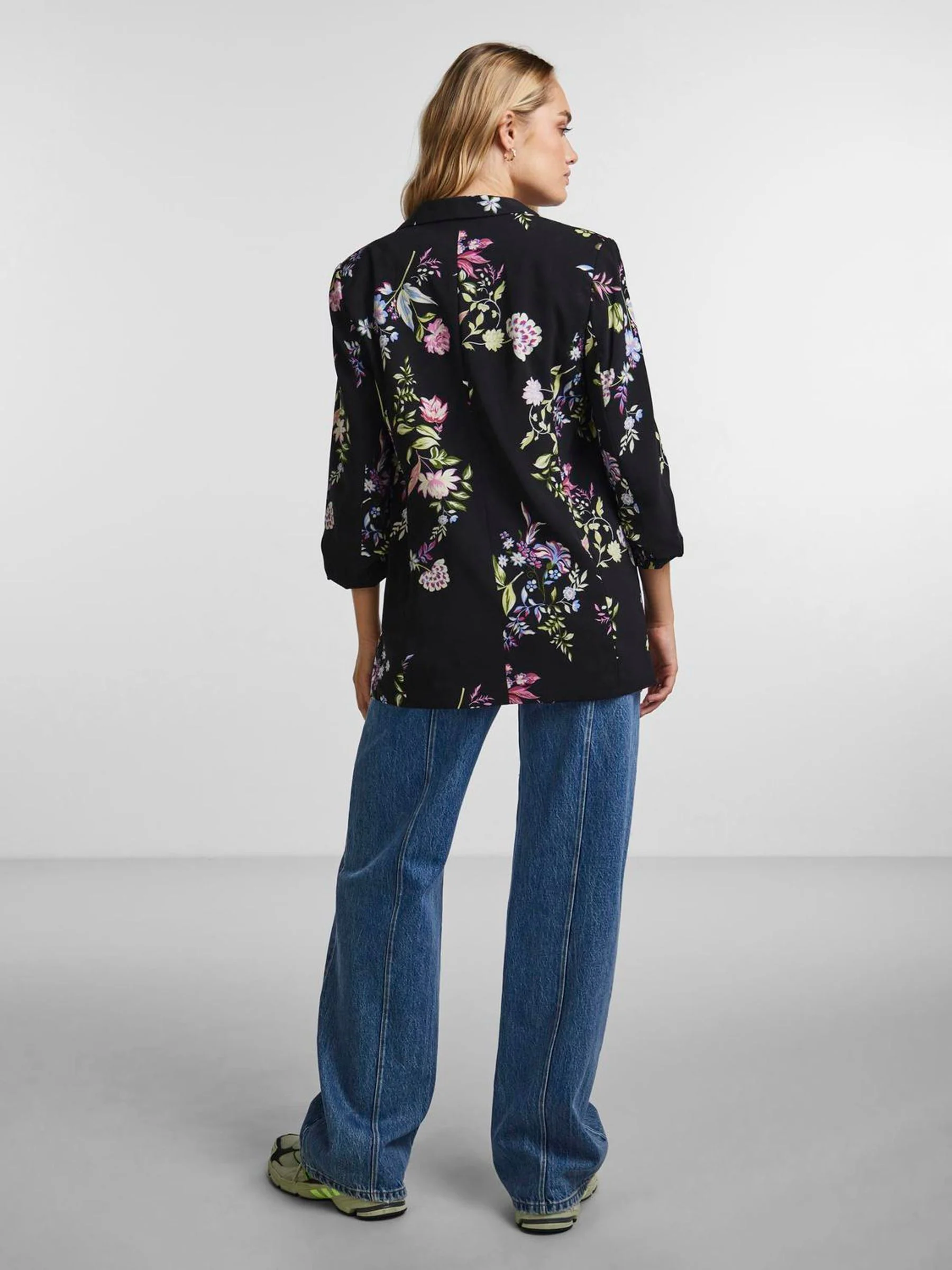 PIECES blazer met bloemen en ruches op de mouwen