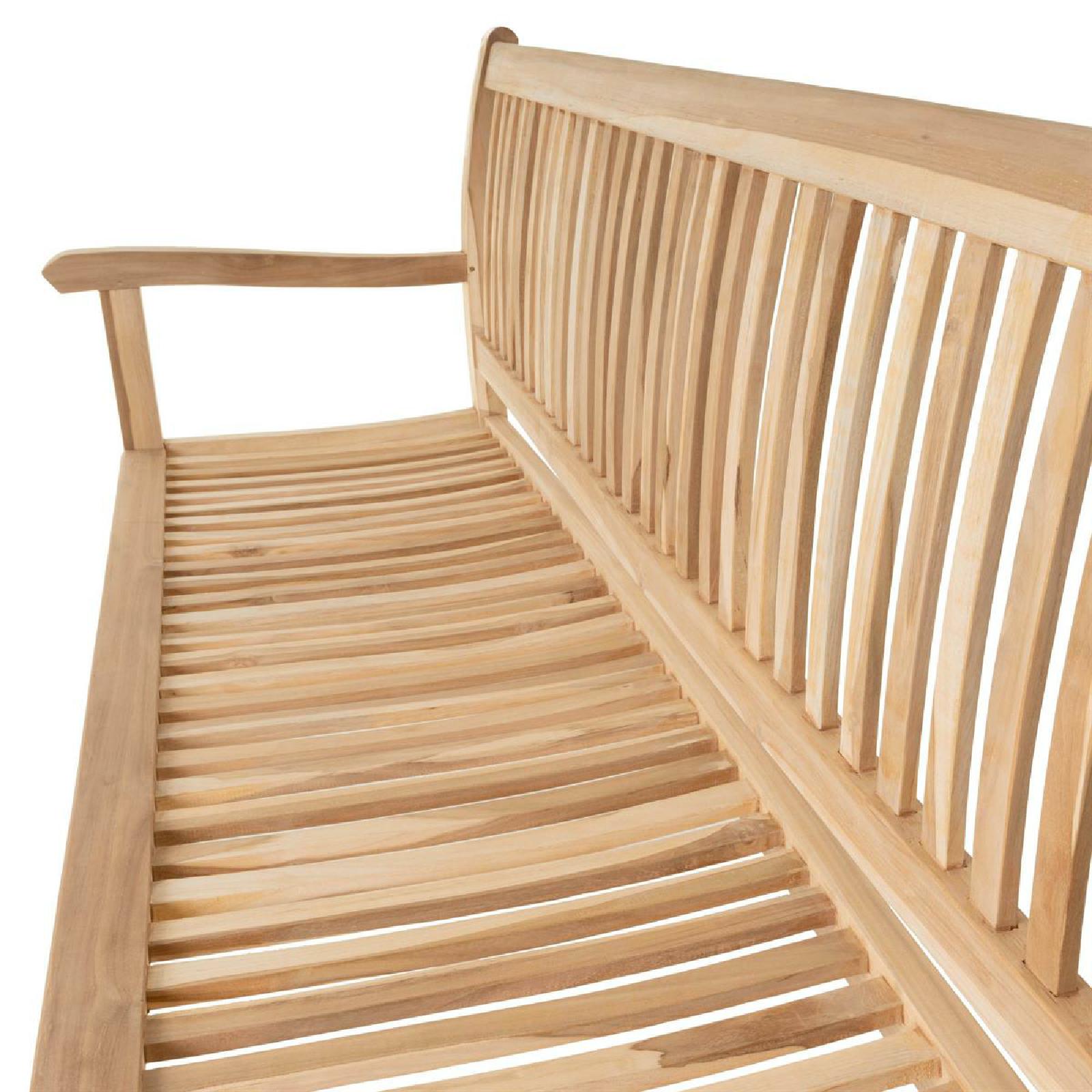 VCM 4-Sitzer Gartenbank Parkbank hochwertig massiv Teak Holz natur 180 cm