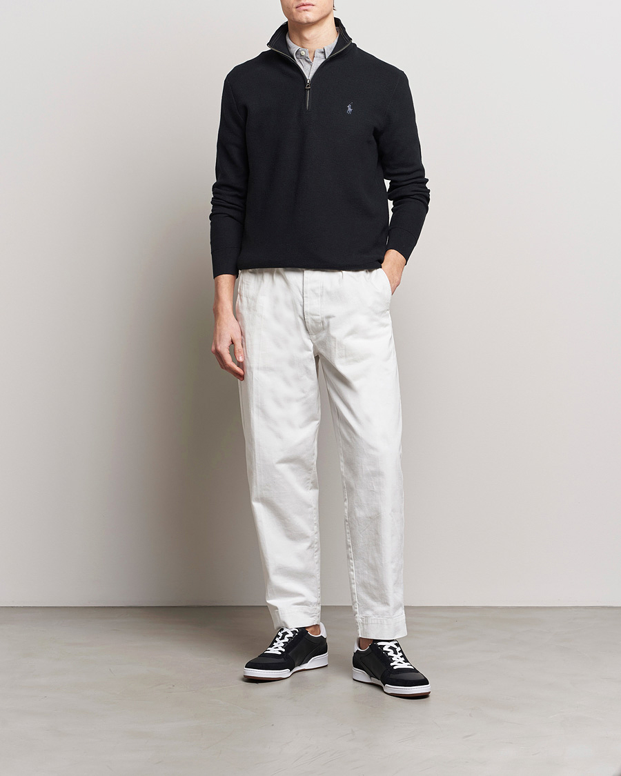 Polo Ralph Lauren Textured Half Zip Polo Black