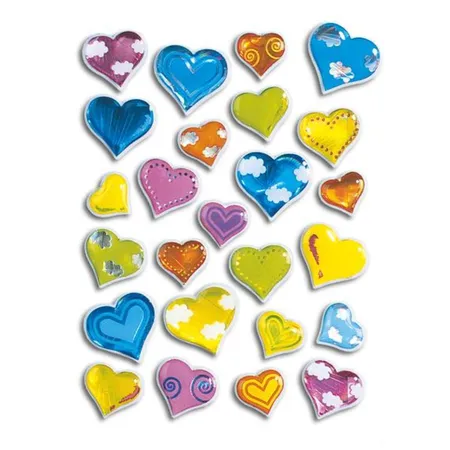 HERMA Sticker Magic Herzen, bunt, 1 Bogen