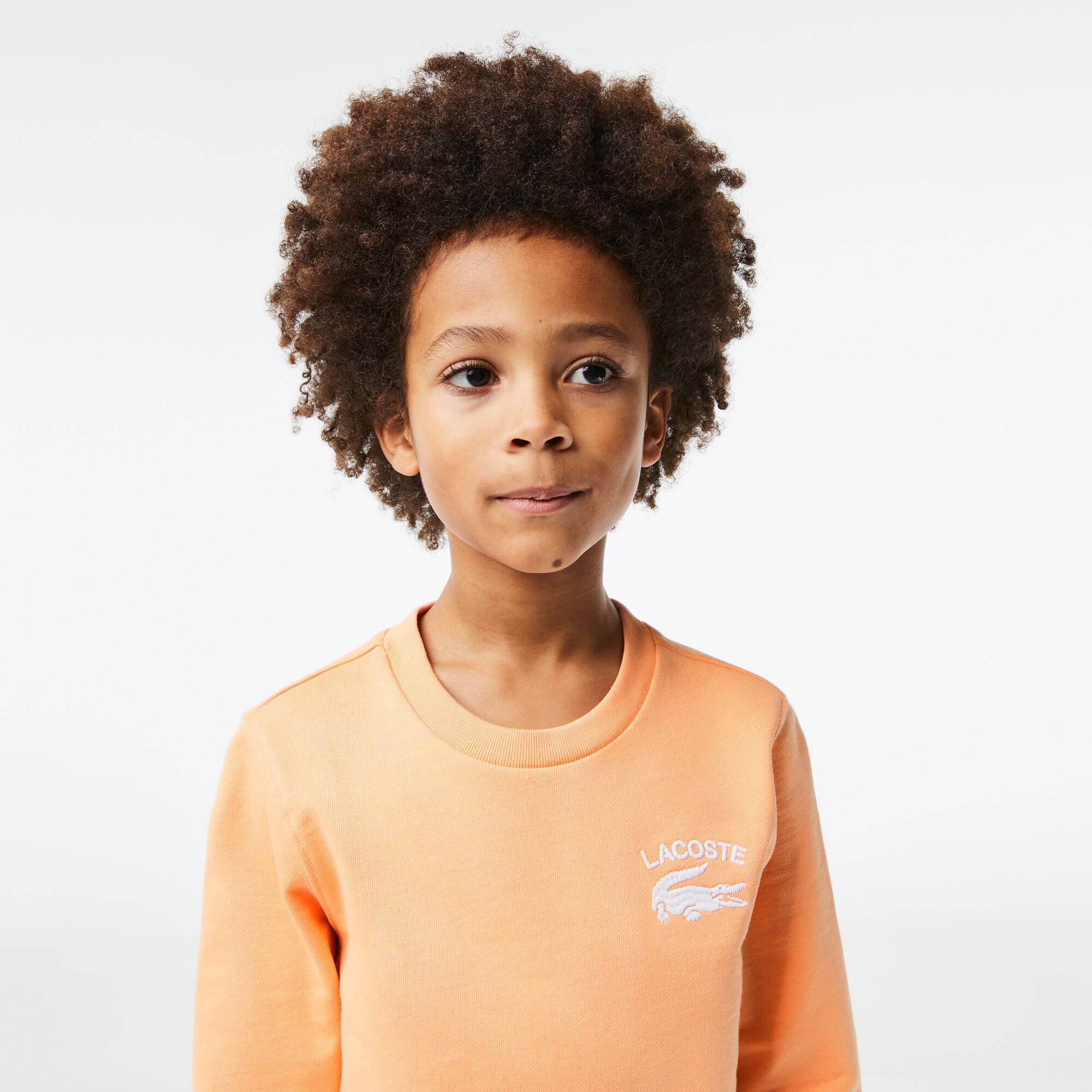 Sweatshirt garçon Lacoste à col rond finitions bord-côtes Pullovers & Sweatshirts - Orange - Lacoste - Garçon