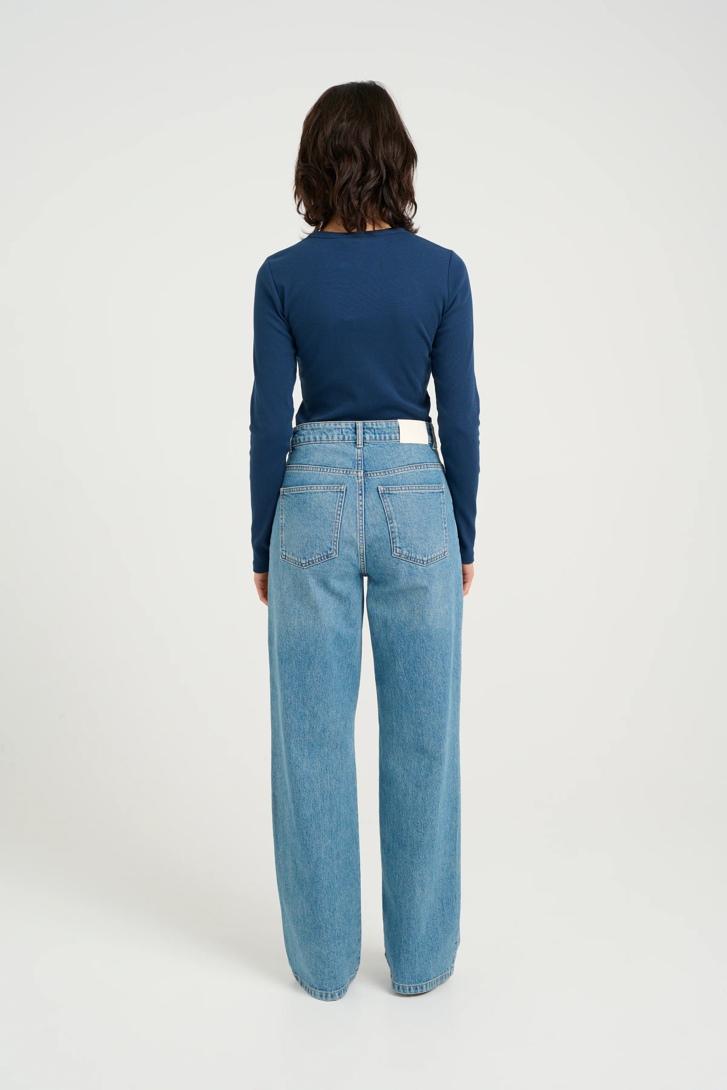 GESTUZ  ZolinaGZ wide leg jeans - Washed Mid Blue