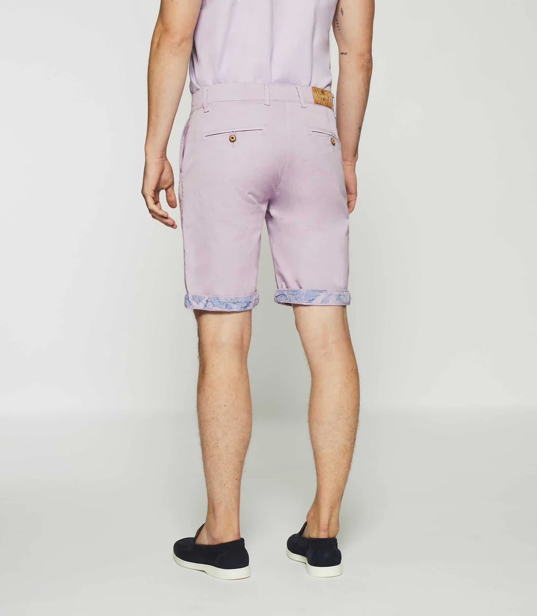Bermuda en coton stretch parme SLOWLY