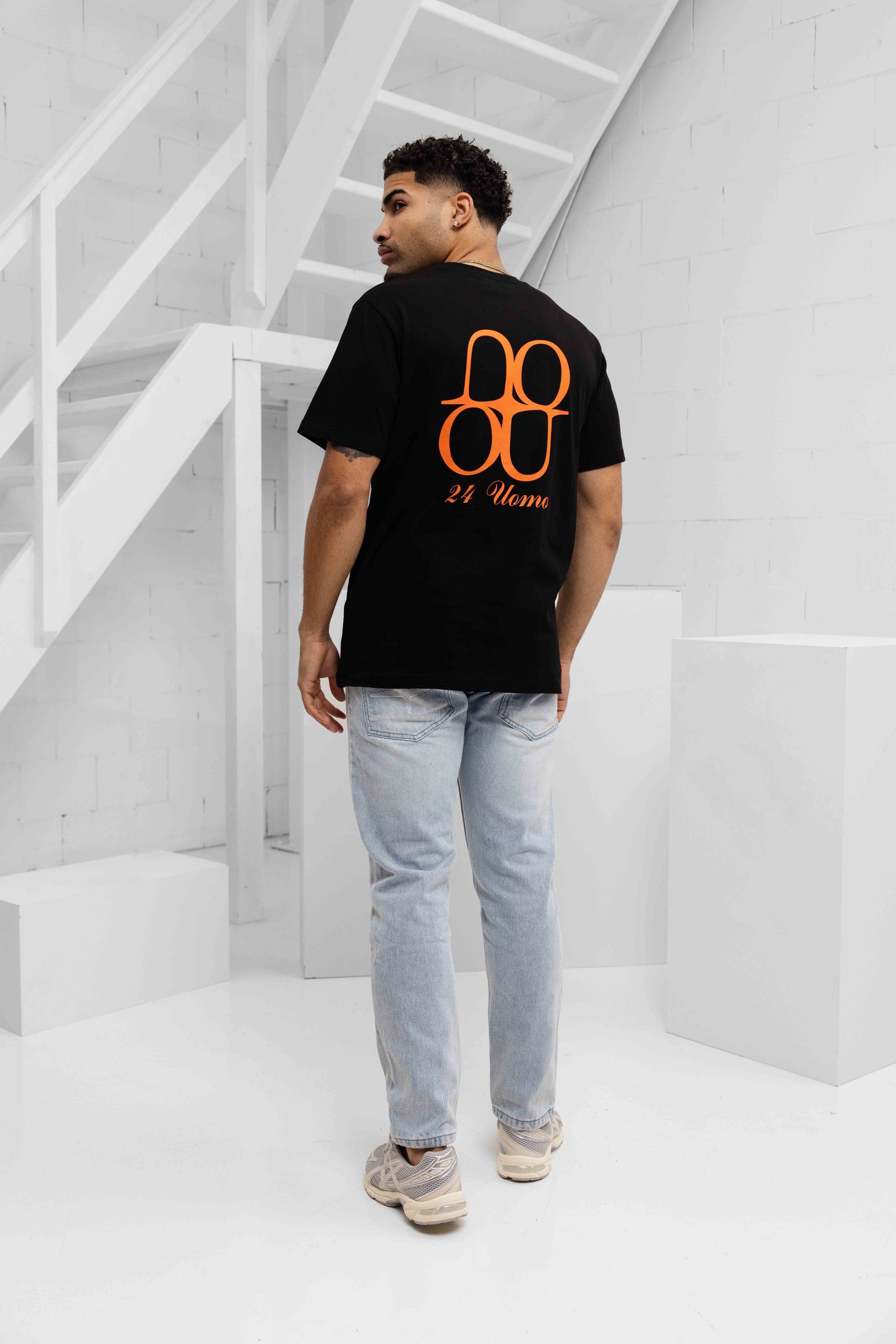 24 Uomo Symbol T-Shirt Heren Zwart/Oranje