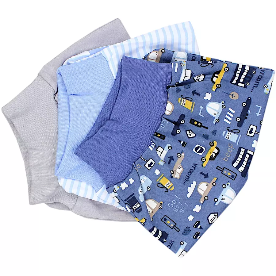 TupTam Baby Jungen Strampelhose mit Fuß 3er Pack blaugrau