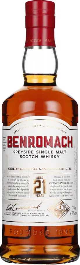 BENROMACH 21 YEARS SINGLE MALT 70CL