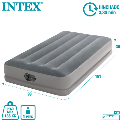 Colchão inflável de solteiro Intex Dura Beam Prestige