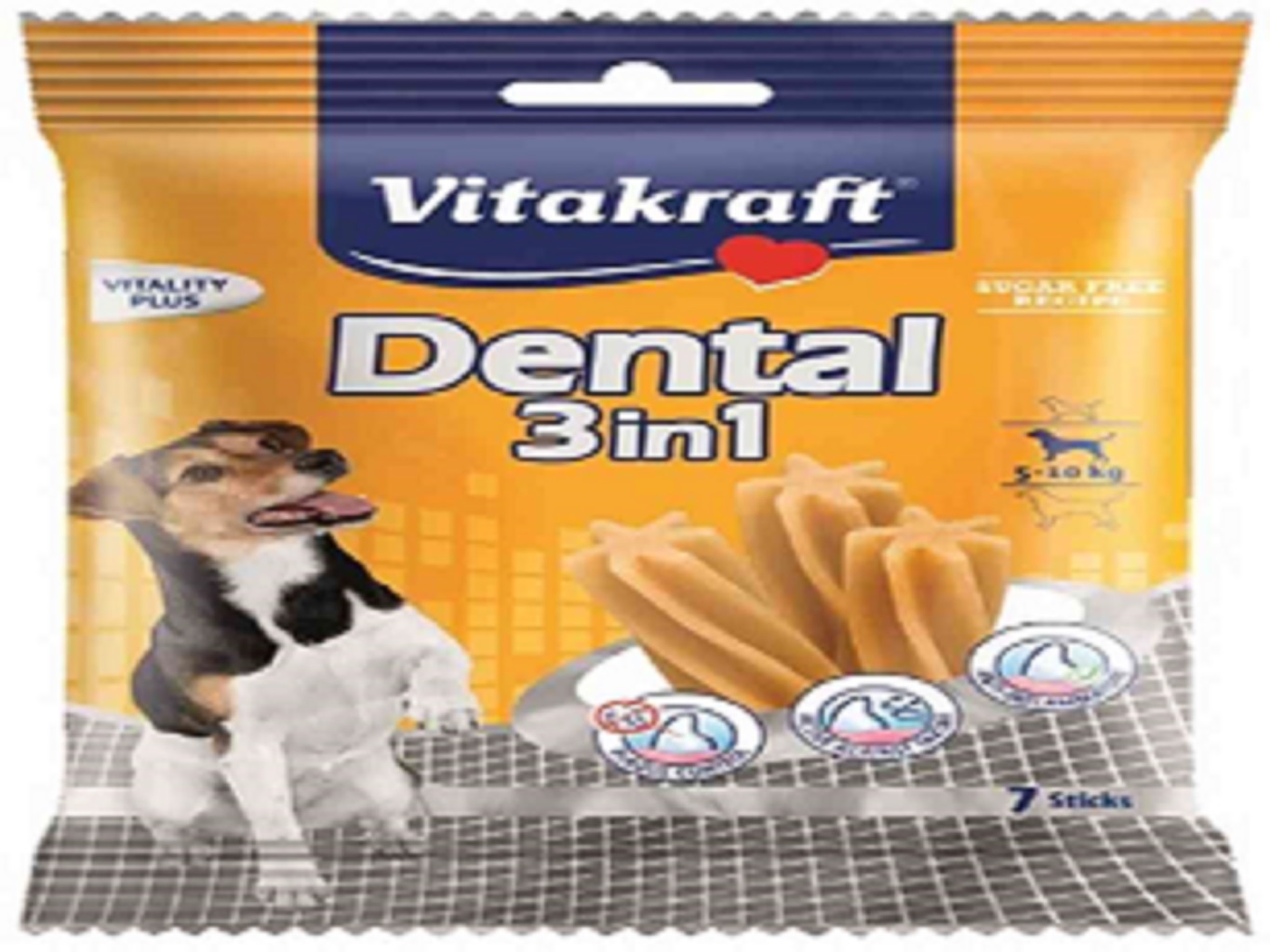 SNACKS PARA CÃO VITAKRAFT DENTAL 3EM1 PARA CÃES PEQUENOS 120G