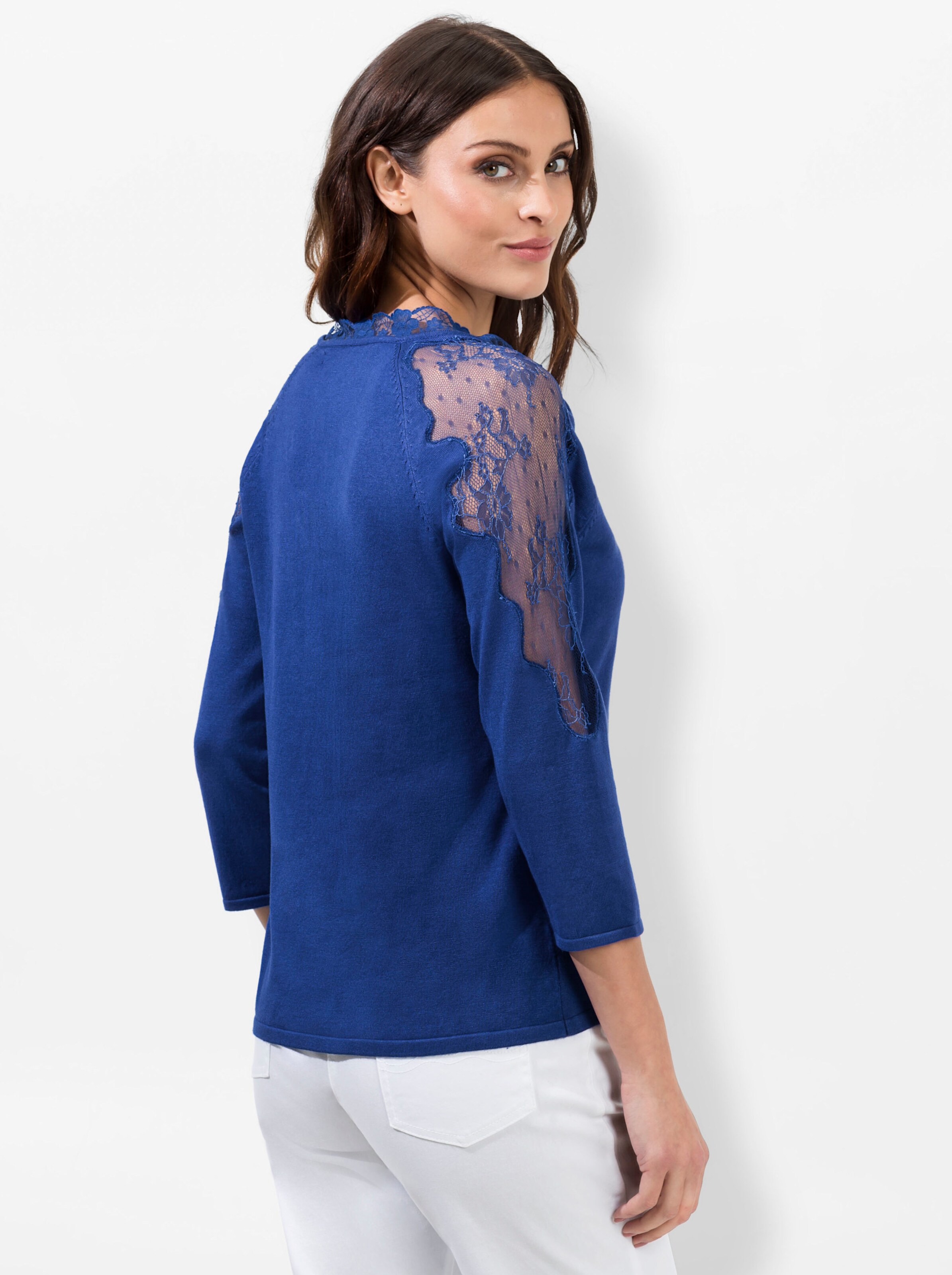 3/4 Arm-Pullover in royalblau