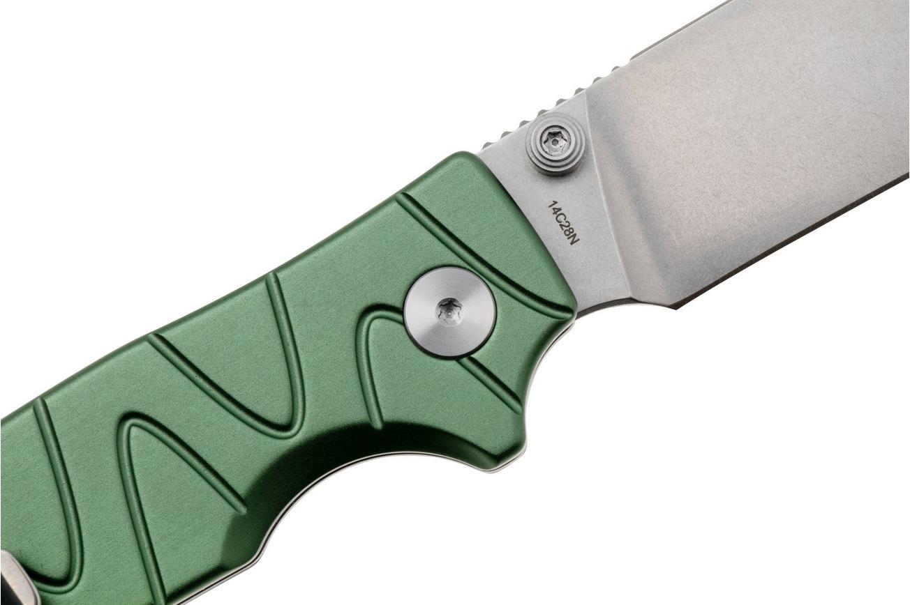 QSP Knife Kali QS159-E1 Stonewashed 14C28N Green Aluminum, zakmes, Keanu Alfaro design