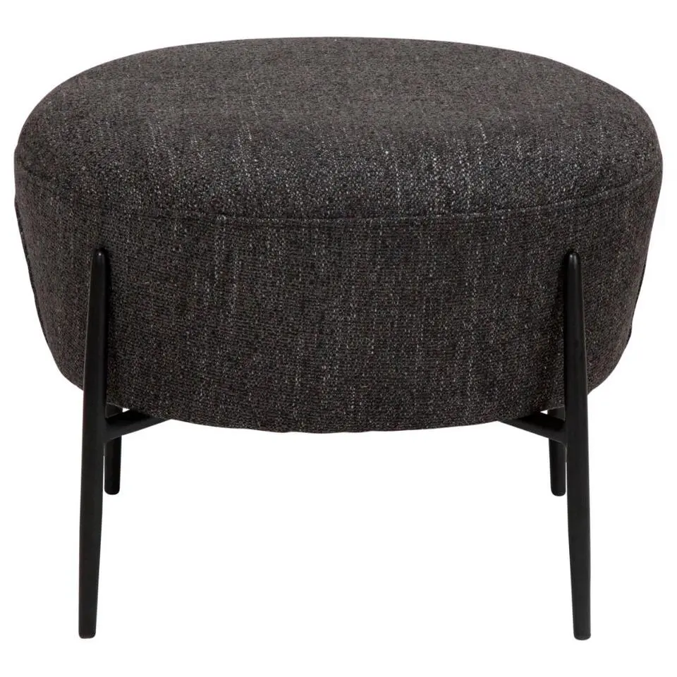 Hioshop Orbit Dan-Form poef bouclé zwart