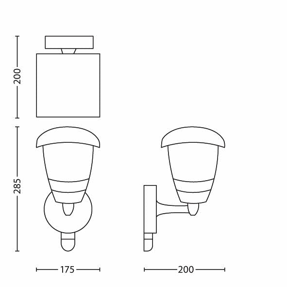 Philips Creek buitenwandlamp - met sensor - zwart