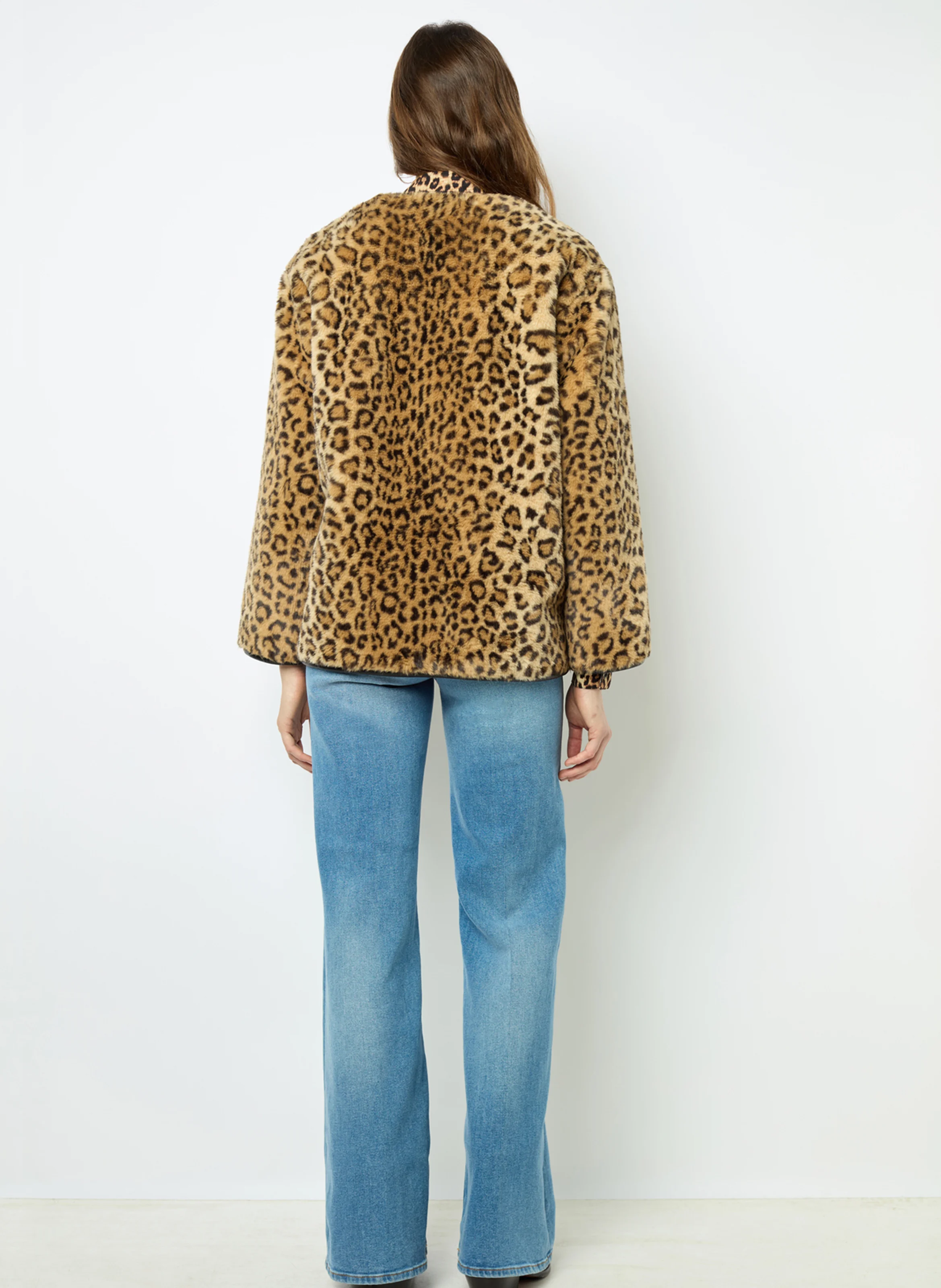LAISSA - Manteau droit col V | Marron