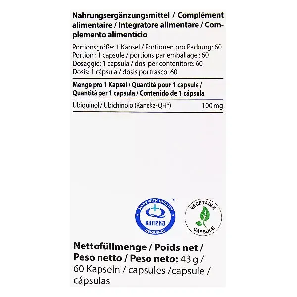 Vitality Nutritionals Ubiquinol 100mg 60 cápsulas