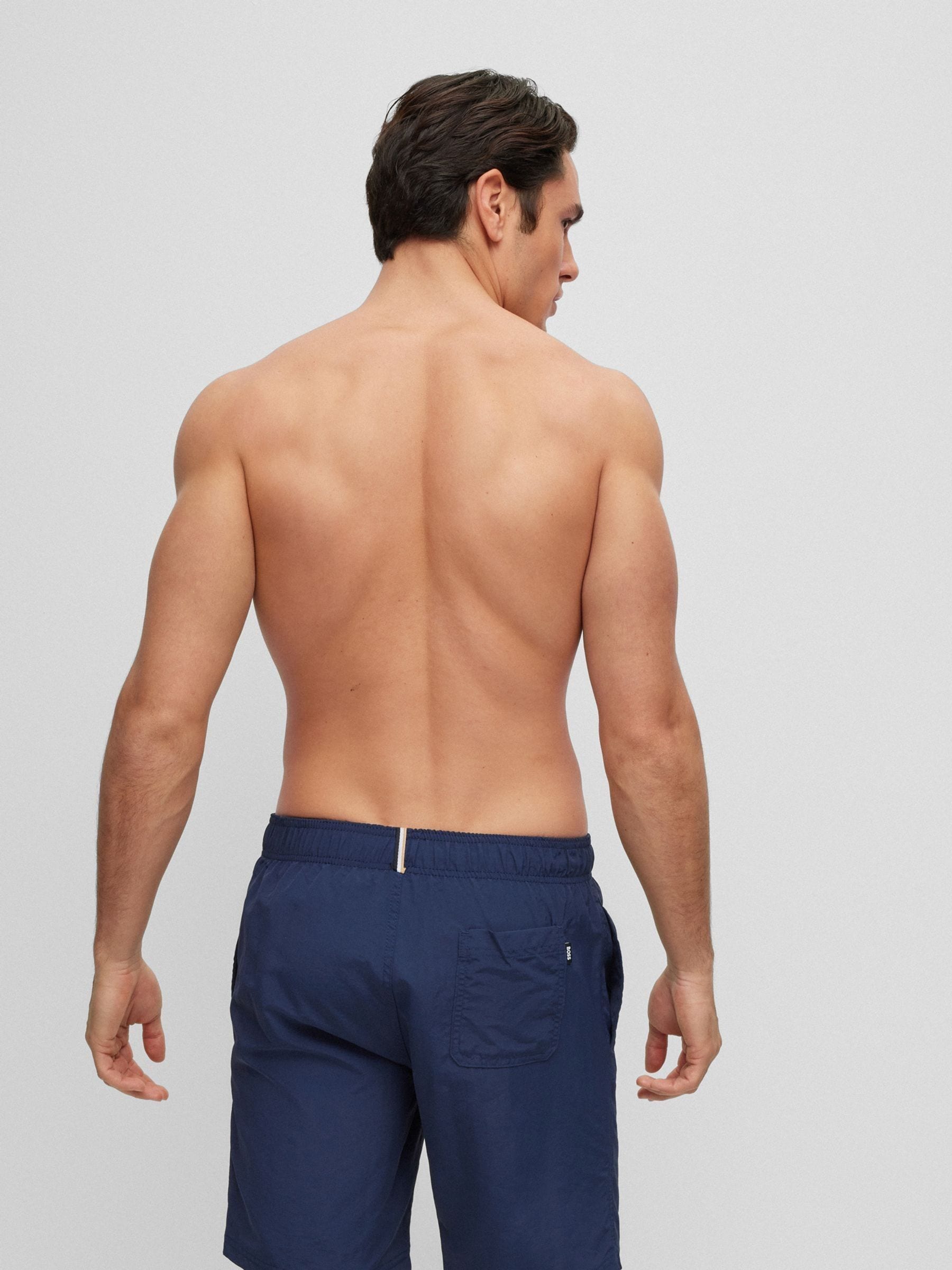 Blauw - BOSS Whale Logo Lined Swim Shorts