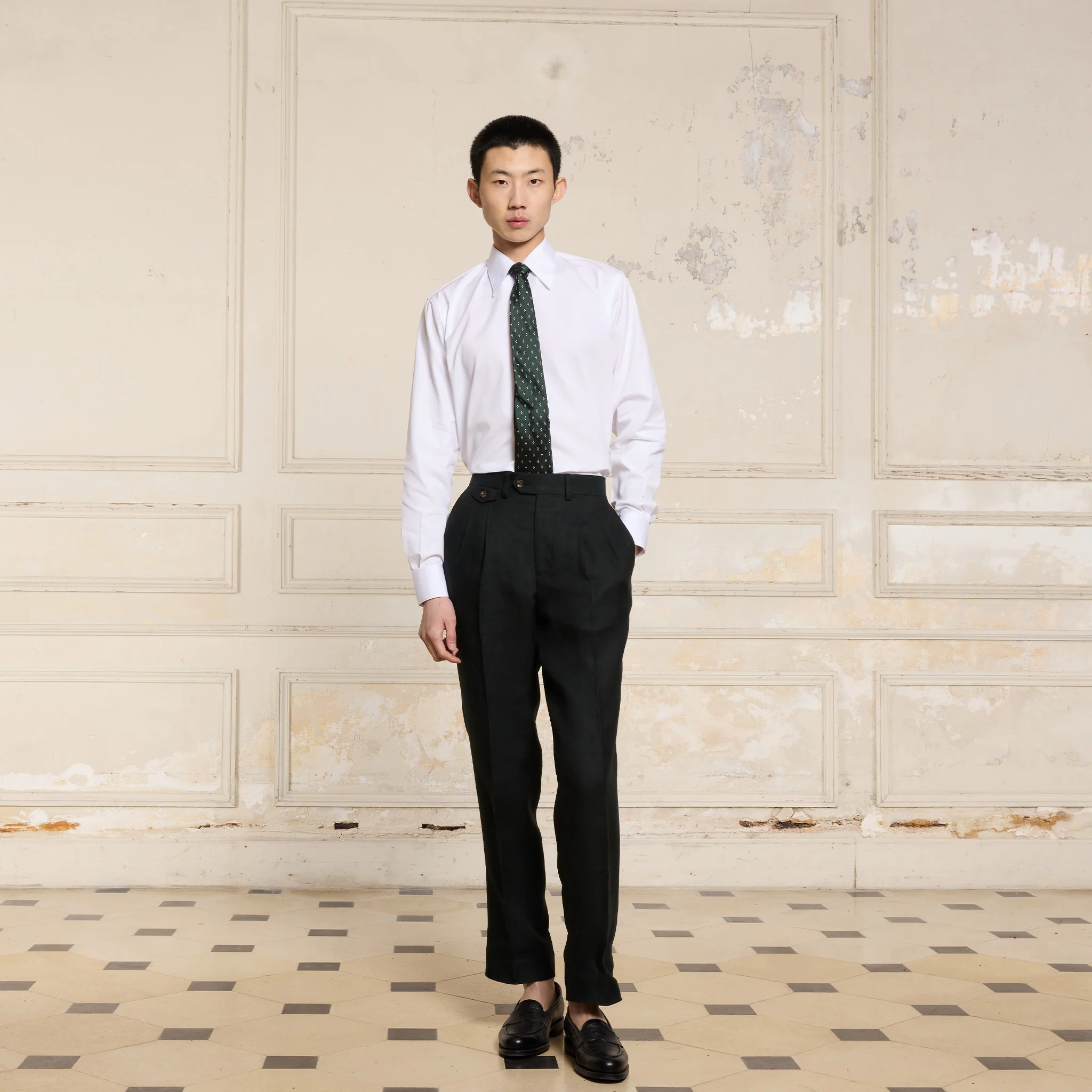White double-twisted poplin shirt