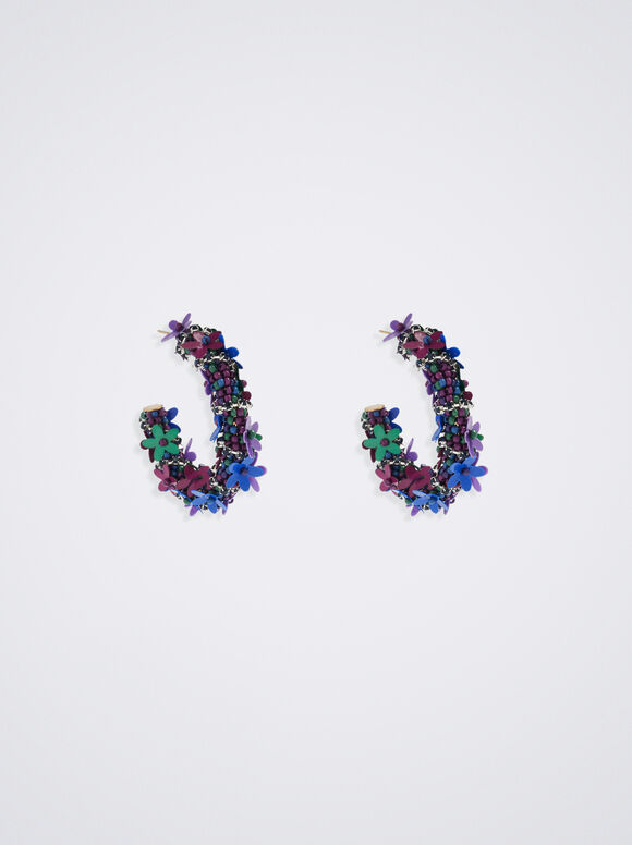 Brincos de miçangas multicoloridas - Multicor