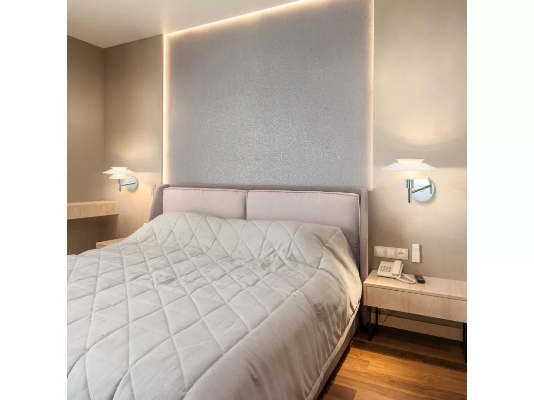 NETTLIFE Applique murale intérieur pour chambre à coucher - Design en métal blanc, créative lampe de couloir G9 Sans ampoule (Max. 25W).