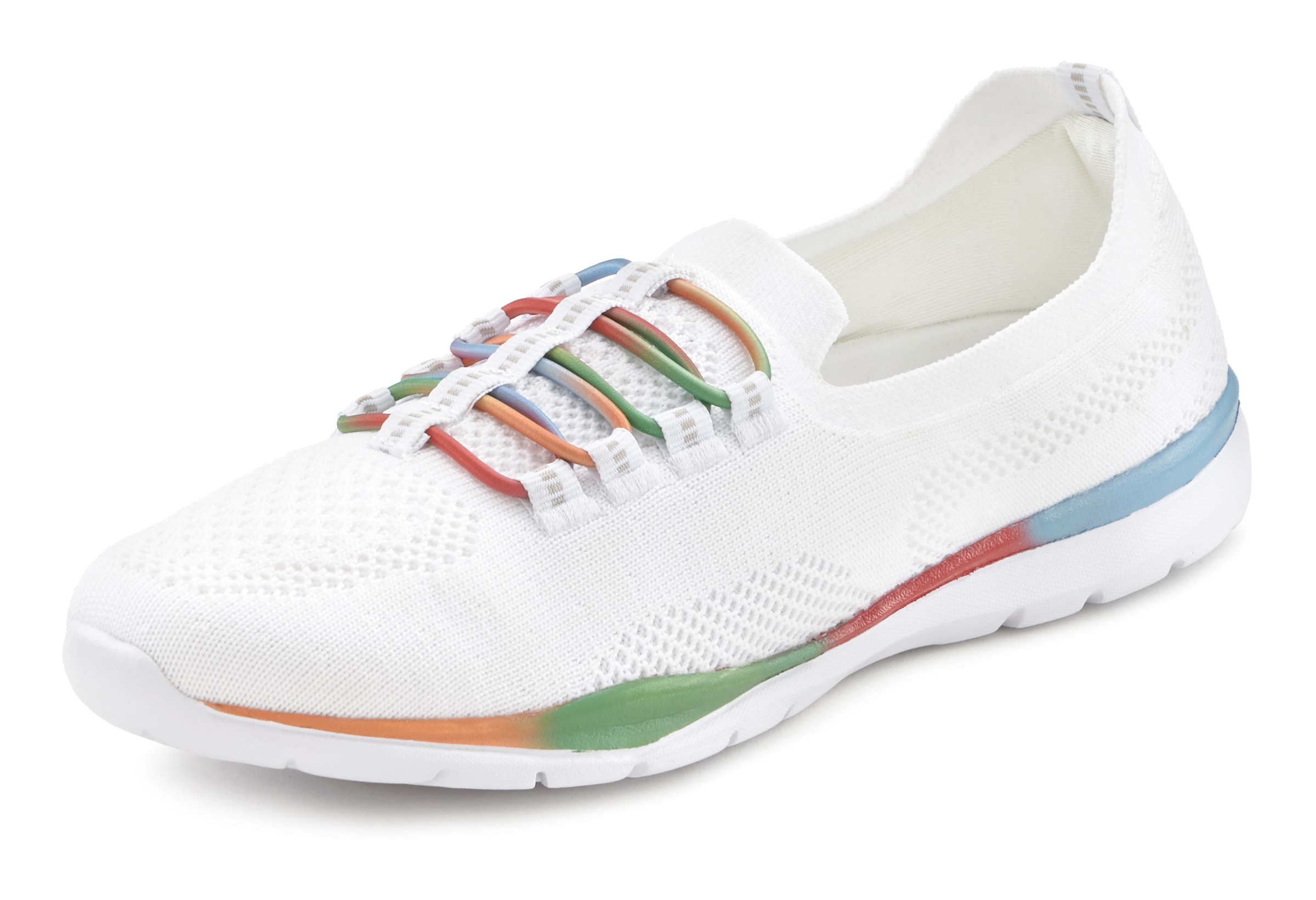 LASCANA Sneaker »Slipper, Halbschuh, leichtes Meshmaterial«  zum Reinschlüpfen mit elastischen Schnürbändern VEGAN
