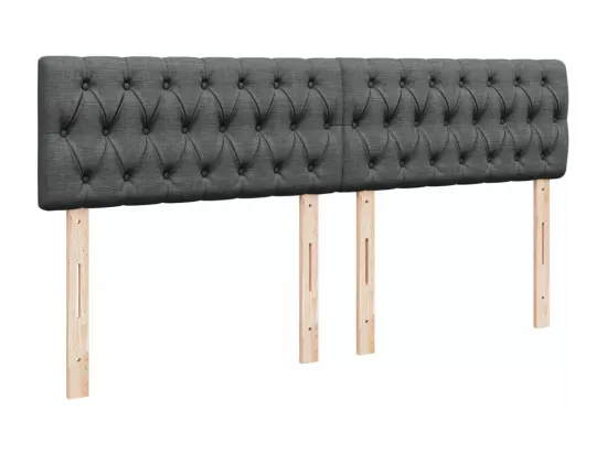 Sommier à lattes de lit avec matelas Gris foncé 180x200cm Tissu
