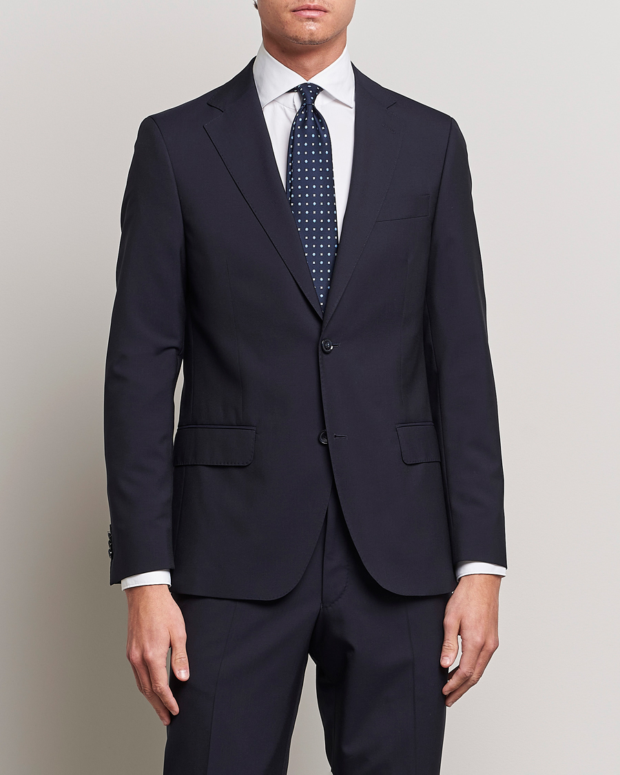 Oscar Jacobson Edmund Wool Blazer Navy