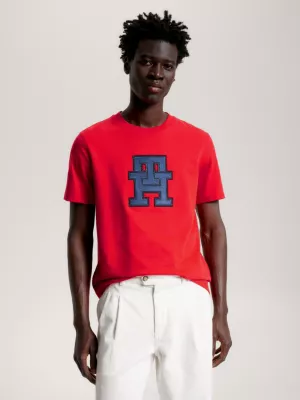 Camiseta com aplique de monograma TH