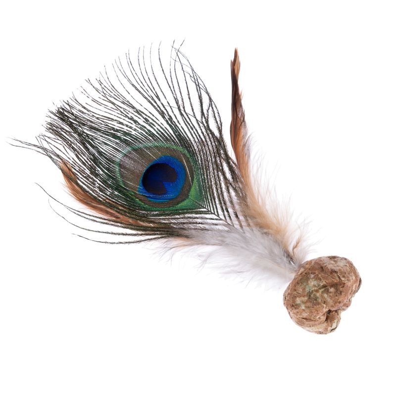 Jouet Modern Living Katmandou avec des plumes de paon pour chat